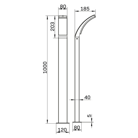 Zahradní stožár LED venkovní stojací lampa 12W 1600lm 4000K neutrální 180° černá IP44 Amy Sanico Goldlux