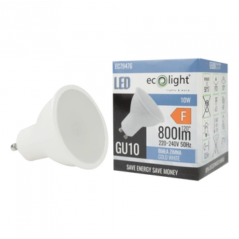 LED reflektorová žárovka GU10 10W 900lm 6500K studená bílá Ecolight