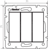 Spínač NO Triple 10A Square Silver LOGI Kanlux