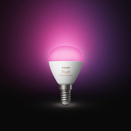 LED žárovka E14 P45 5,1W CCT RGB PHILIPS HUE White & COLOR Ambiance Bluetooth Zigbee
