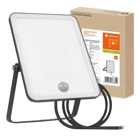 Reflektor LED 30W 3000K 2550lm IP65 černý s LEDVANCE ESSENTIAL SENSOR Motion Sensor