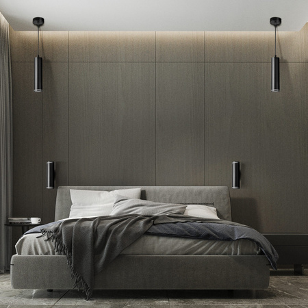 Stropní závěsné svítidlo s převisem GU10 černé PARIS Sanico Goldlux