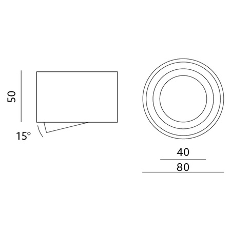 Přisazené HALOGENOVÉ SPOT 50 mm černé kulaté pohyblivé svítidlo OH36S Kobi