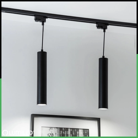 Závěsné závěsné svítidlo Rail 29cm Reflector GU10 LED SOPLO Black LUMILED