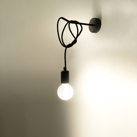 Nástěnná lampa LED EDISON E27 černá SOLLUX