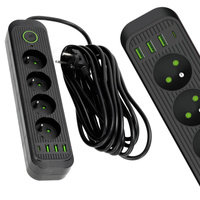 Prodlužovací kabel CONNECTO 4x230V 5m 4GN Zemní jistič 4xUSB černý Kobi