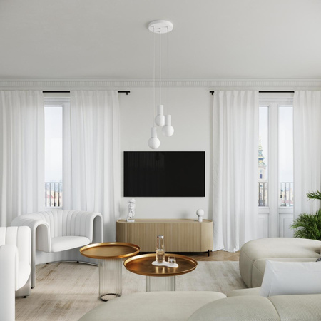 Stropní závěsné svítidlo 3x G9 Round White Modern Matte Halo Sollux