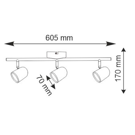 Stropní/nástěnné svítidlo nastavitelné 12.6W LED RAWI 3 bílá 3000K GOLDLUX (Polux)