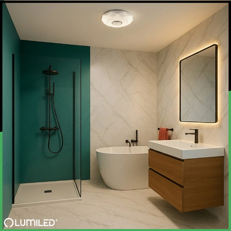 LED stropní plafon WESTA 72W CCT bílý kulatý 50cm + PILOT LUMILED