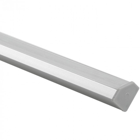 LED rohový hliníkový profil eloxovaný 2m s matným difuzorem pro LED pásky + koncovky Ecolight série R