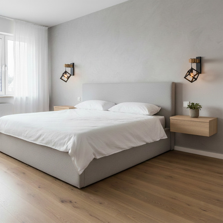 SWEDEN Nástěnné svítidlo 1x E27 Dřevo Black GOLDLUX (Polux)