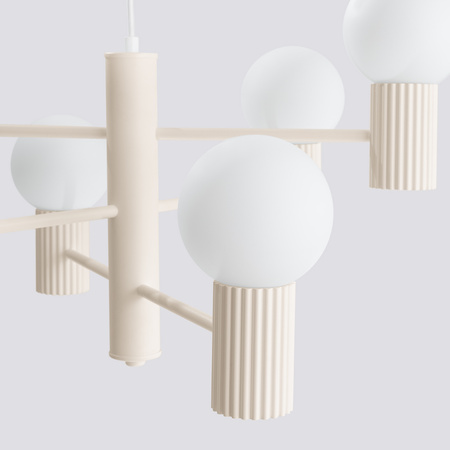 Lustr Závěsné svítidlo 6x G9 Hliníková béžová svatozář French Sky SL.1831 Sollux