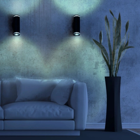 Nástěnné svítidlo Venkovní fasádní svítidlo 2 x GU10 černé PARIS Sanico Goldlux