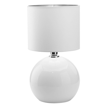 Stolní noční lampa PALLA SMALL stínítko Bílá a stříbrná Moderní E27 5066 TK Lighting