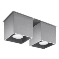 QUAD 2 2xGU10 Halogenové svítidlo pro povrchovou montáž Minimalist Grey SOLLUX