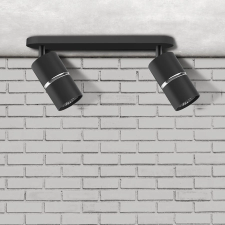 Nástěnné a stropní bodové svítidlo 2x GU10 BlackSilver BAMBOO Sanico Goldlux