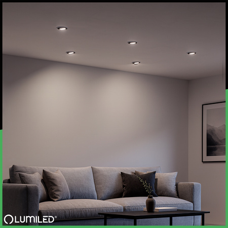 TRIX 3v1 GU10 6W 4000K Black LUMILED kruhové halogenové svítidlo pro zapuštěnou montáž