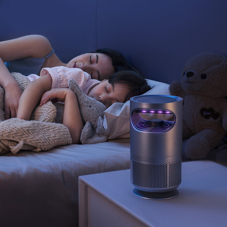 UV lampa s insekticidní pastí Elektrická stojící lucerna s ventilátorem 8xSMD 5W LED šedá VA0193 VAYOX