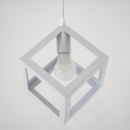 1x E27 Závěsná lampa, geometrická čtvercová Bílá ZWIS TALUS LUMILED