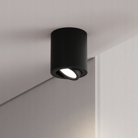 Halogenový reflektorový bodový reflektor GU10 s povrchovou montáží Kulatý pohyblivý černý Masterled