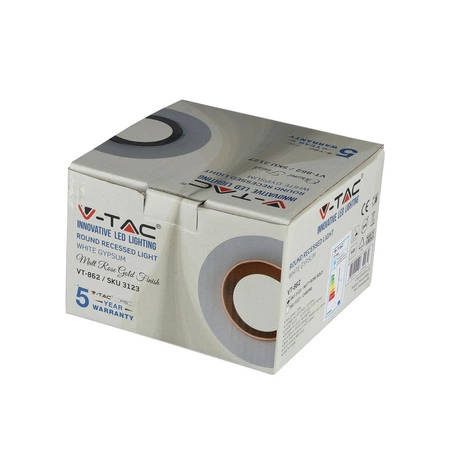 Zapuštěné stropní svítidlo GU10 Očko kulaté bílé/růžové zlato Sádrové VT-862 V-TAC - 5letá záruka