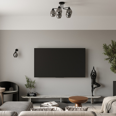 FILLAN 5 lustr 5xE27 černý Moderní stropní svítidlo SOLLUX