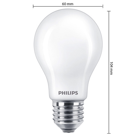 2x LED Žárovka E27 A60 10,5W = 100W 1521lm 2700K teplá bílá Filament Milky PHILIPS