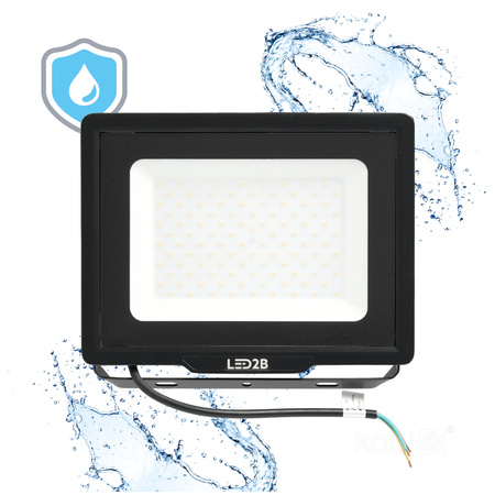 Venkovní zahradní reflektory LED 50W 4250lm 6500K Cold 120° IP65 Black MH Kobi