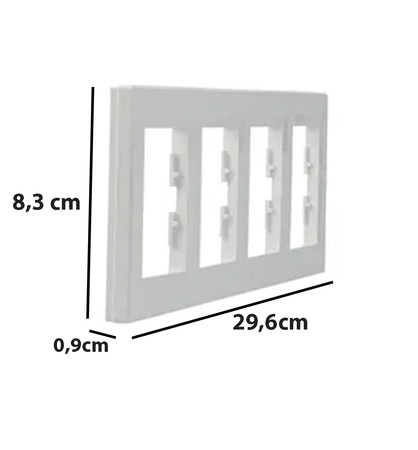 4násobný horizontální rám pro čtyřnásobnou bílou zásuvku Asphora