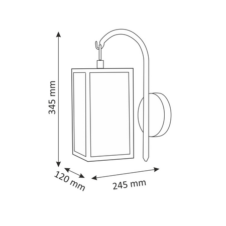 Zahradní nástěnné svítidlo Down Elevation Lamp Malmo E27 IP44 Grafit - GOLDLUX (Polux)