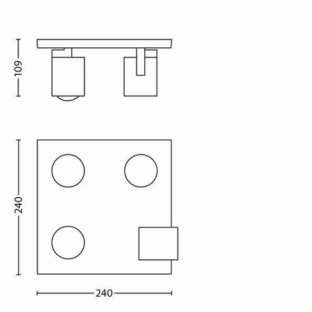 Stropní svítidlo LED RUNNER 4x GU10 Reflektor pohyblivé svítidlo Bílá PHILIPS
