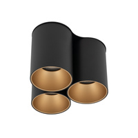 EYE TONE III Plafondová lampa 8092 Nowodvorski Černo-zlatá 3xGU10 Stropní bodová lampa Moderní