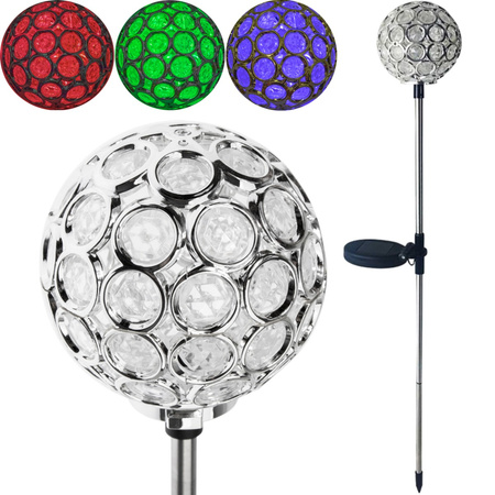 LED solární zahradní lampa PLASTER embedded RGB 70cm VOLTENO