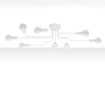 Stropní svítidlo HECTOR 8xE27 Lustr bílý Industrial SOLLUX