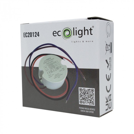 LED zdroj do boxu 1.25A 15W 12V IP67 ECOLIGHT