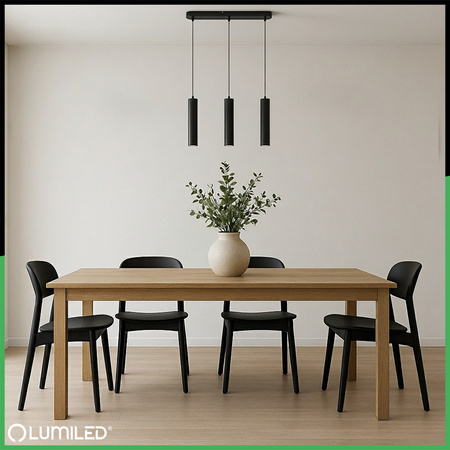 Stropní závěsné svítidlo 29cm Reflektor 3x GU10 LED SOPLO Black LUMILED