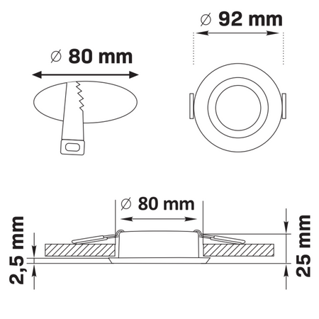 Bodové svítidlo MR16 White 12V FALCO Sanico Sanico Goldlux Svítidlo pro zápustnou montáž
