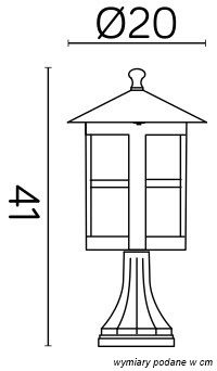 Venkovní stojací zahradní lampa CORDOBA II K 4011/1/TD E27 41cm Su-Ma