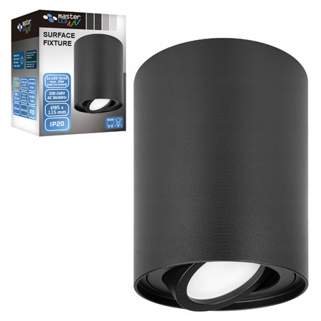 Přisazené halogenové svítidlo bodové trubky GU10 kulatá černá 115 mm