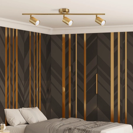 Nástěnné a stropní bodové svítidlo 3x GU10 Gold GOLDI Sanico Goldlux