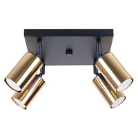 Stropní svítidlo WINX 4xGU10 Reflector Moving Black and Gold Modern SOLLUX