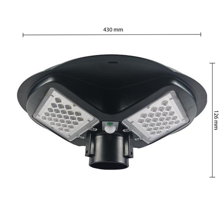 Pouliční lampa LED solární lucerna 150W IP65 mikrovlnný pohybový senzor + dálkové ovládání