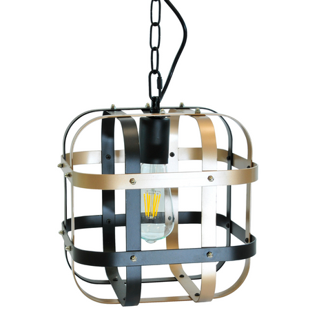 Závěsná lampa E27 černá-zlatá GOLDLUX (Polux)