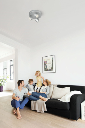 LED STAR stropní svítidlo 3x 4,5W 2700K stmívatelné reflektorové svítidlo pohyblivé hliníkové kulaté PHILIPS