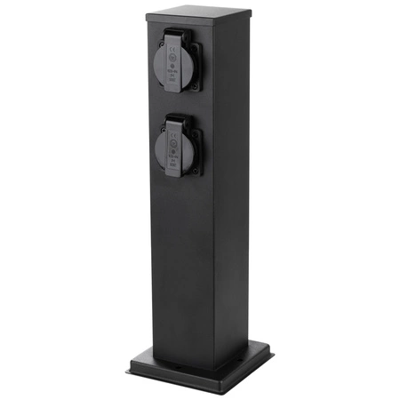 Venkovní zahradní lampa E27, LED sloupek 2x se zásuvkou 230V 40cm IBERI LUMILED