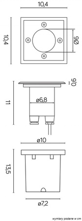 Pabla 4725 B Čtvercové svítidlo do země GU10 IP67 Su-Ma