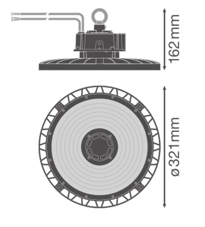 LED průmyslové svítidlo 200W 35200lm 4000K neutrální stmívatelné černé IP66 IK10 High Bay Gen 5 Ledvance