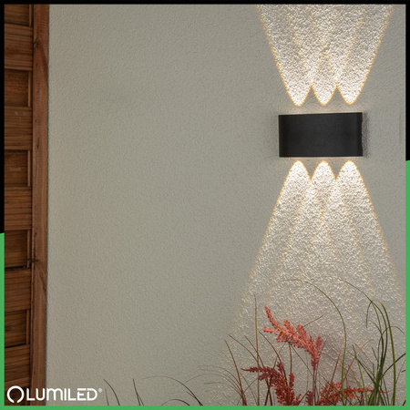 Zahradní nástěnná lampa nahoru a dolů, 6W IP54 KELSA LUMILED