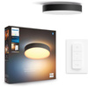 LED stropní plafon Enrave Black 19,2W 38cm CCT PHILIPS HUE Bluetooth + stmívač