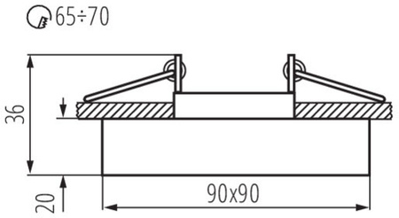 Halogenová bodová LED GU5,3 Square Silver Morta Kanlux pro zápustnou montáž